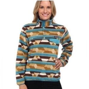 Patagonia || *Rare* Pullover Synchilla Snap-T Button {Tan, Teal, and Brown}